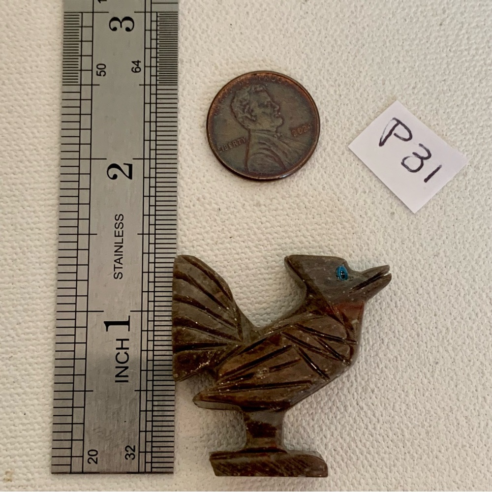 Soapstone Carved Roadrunner Figurine Miniature Bird Stone Animal Carving 1.4” - Picture 8 of 12